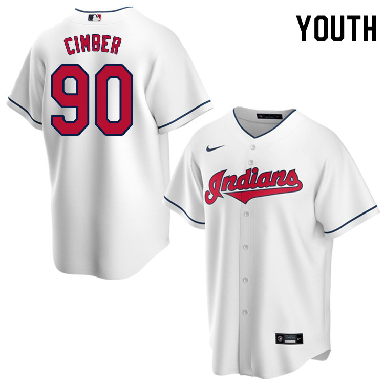 Nike Youth #90 Adam Cimber Cleveland Indians Baseball Jerseys Sale-White